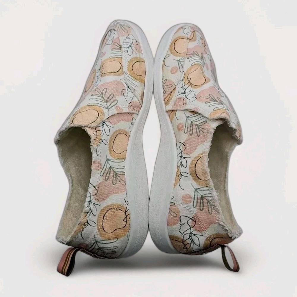 Vionic Slip-On Malibu Peach Canvas Shoes Washable Loafers Women Sz 10 Boat 26D